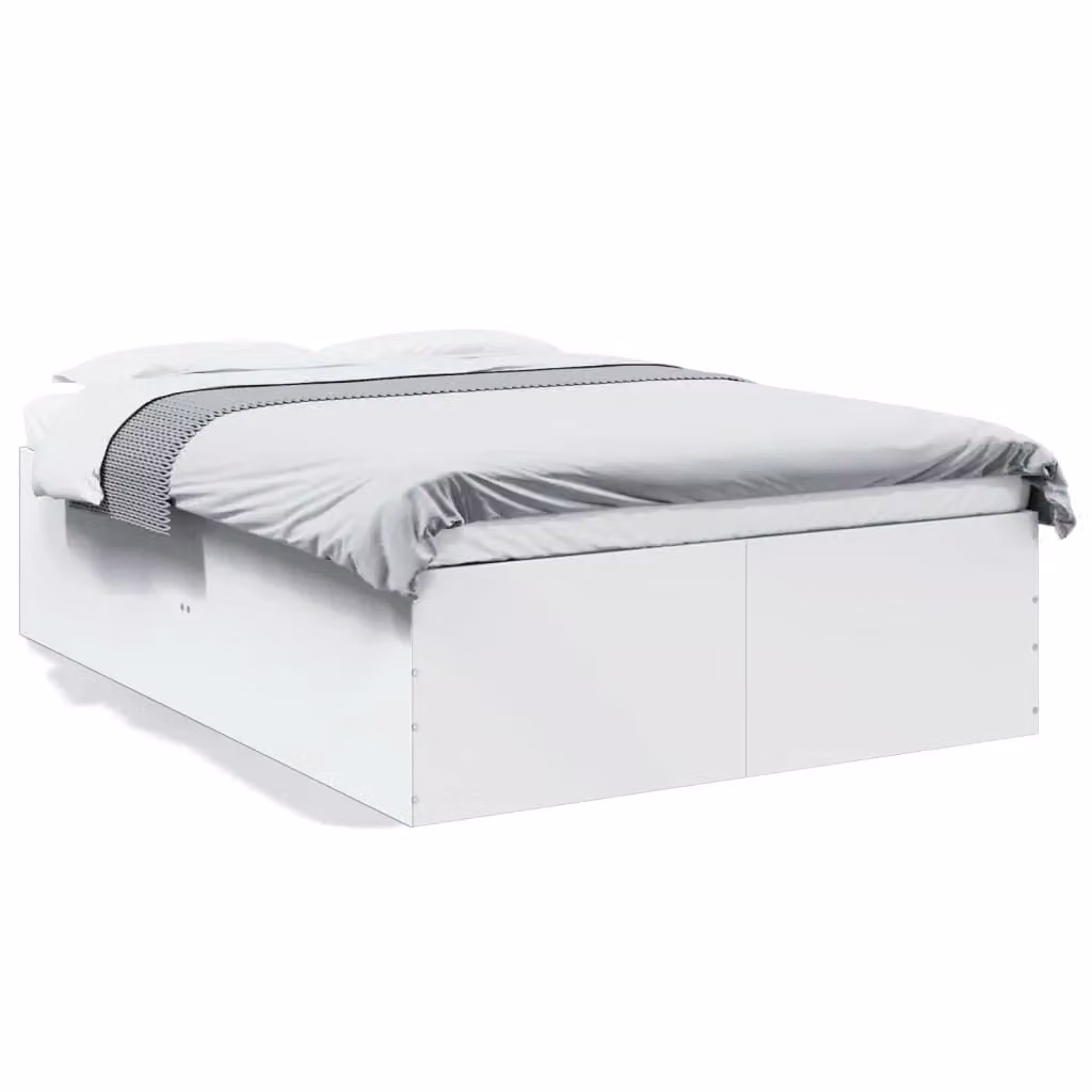Berkfield Home Small Double Bed Frame in White, W/D/H: 120 x 190 cm – 2
