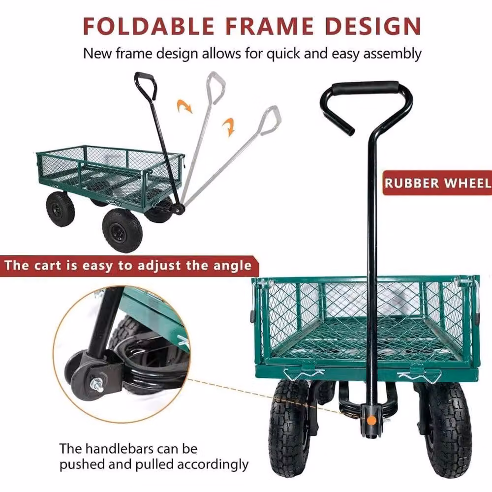 Kelvenix Heavy Duty Garden Cart Trolley in Green – 5