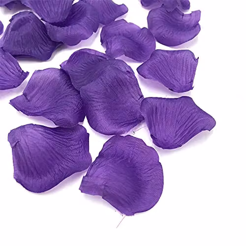 Shatchi Purple Silk Rose Petal Confetti for Weddings, Anniversaries and Mothers Day Decorations, 400pcs – 4