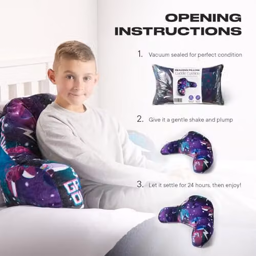 OHS Purple Neon Fleece Cuddle Cushion for Kids with Backrest and Arms – 2