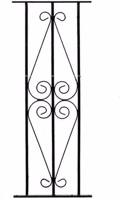 Burbage Iron Craft Ascot Decking Fence Panels, Pack of 2, Black Powder-Coated Galvanised Steel, W: 28.0 cm, H: 77.0 cm