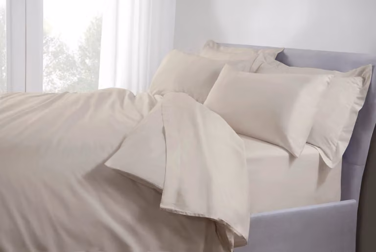 The Linen Consultancy TLC 5 Star Hotel Concept 500TC Cotton Sateen Standard Pillowcases, 4 Pack, Beige