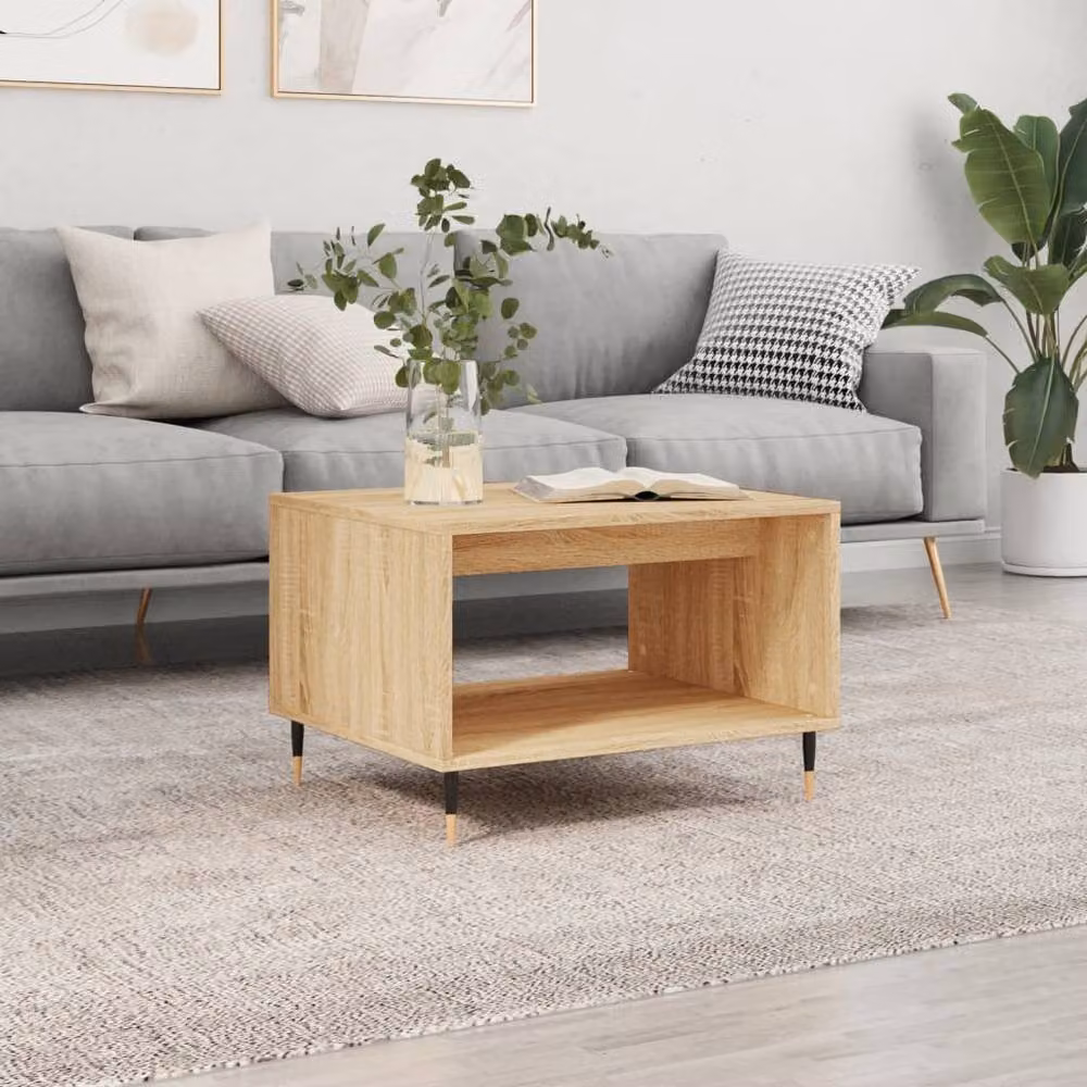 Berkfield Home Sonoma Oak Decorative Coffee Table in Light Brown, W: 60 cm, D: 50 cm, H: 40 cm – 2