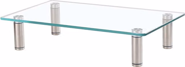 Garden Sanctuary Adjustable Transparent Tempered Glass Monitor Stand
