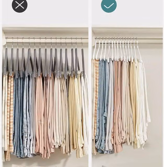 SONGMICS Non-Slip Metal Trouser Hangers, 20 Pack, White and Silver