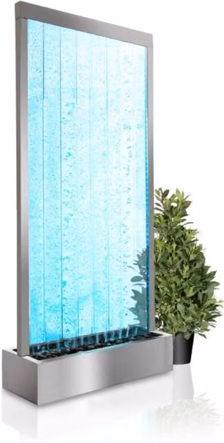Elysium Primrose Bubble Water Wall with RGB LEDs in Silver
