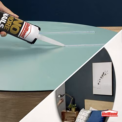 UniBond No More Nails High Strength Construction Adhesive, Crystal Clear, 290 g Cartridge – 4