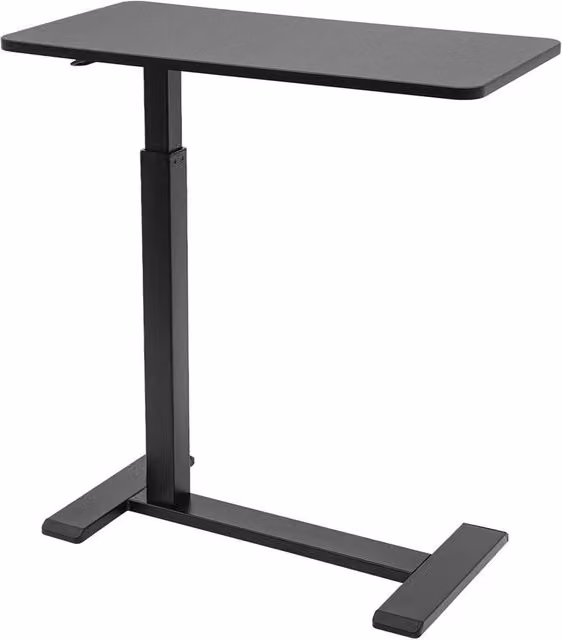 Nordara Pneumatic Mobile Overbed Table in Black with Height Adjustment and Castors – 1
