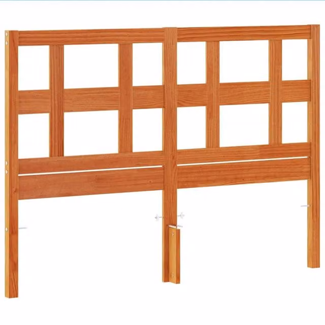 Berkfield Home Rustic Solid Pine Wood Headboard in Wax Brown, Width: 135 cm – 1