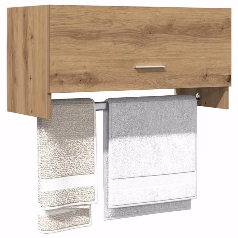 Berkfield Home Artisan Oak Wardrobe in Brown, W/D/H: 70 x 32.5 x 35 cm