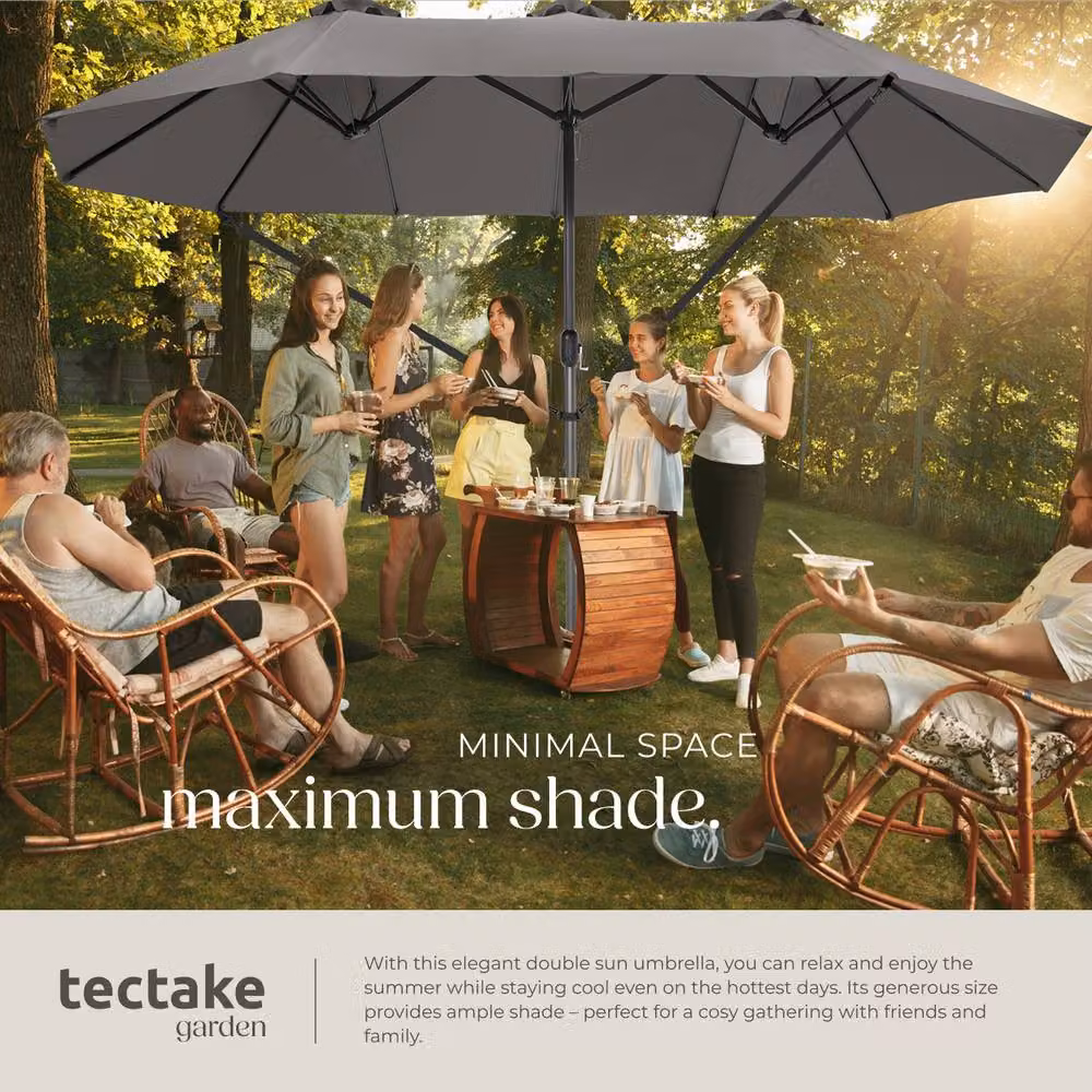 tectake Silia Cantilever Parasol in Grey, W/D/H: 270 x 241 x 241 cm – 6