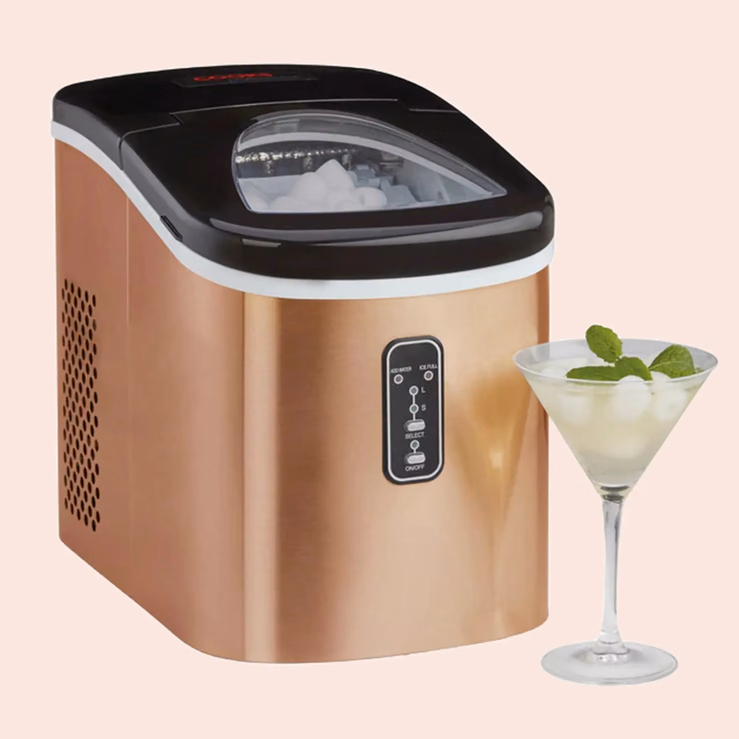 Cooks Professional Ice Maker Machine with Scoop and 2.2L Tank, 14kg Daily Capacity, Copper – 6