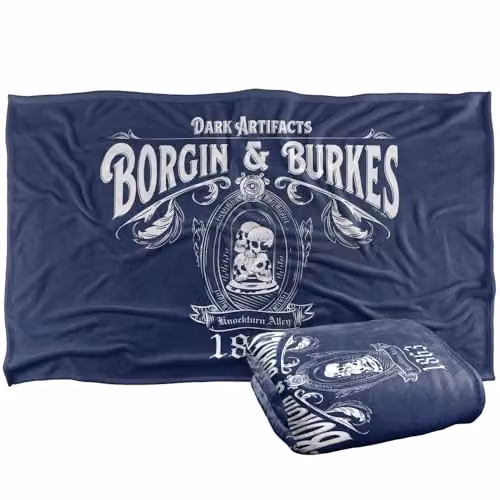 LOGOVISION Harry Potter Borgin and Burkes Silky Touch Super Soft Fleece Throw Blanket, Multicolour, W: 91.44 cm x D: 147 cm