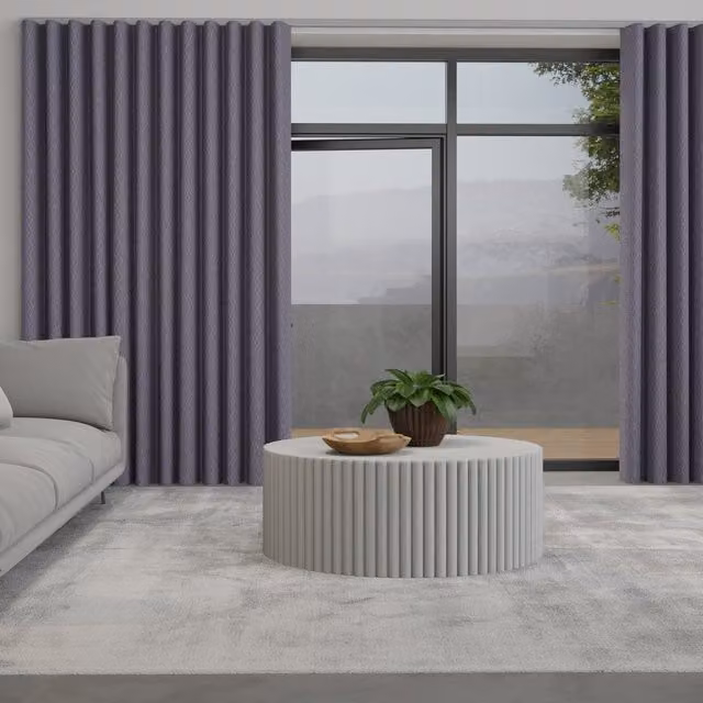 Terrys Nico Made to Measure Purple Blackout Wave Curtain with Iris Track
