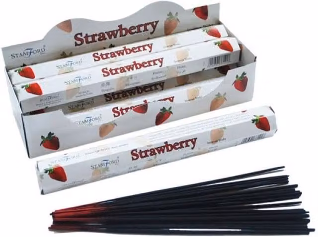 Stamford Strawberry Premium Hexagonal Incense Sticks, White, 20 g