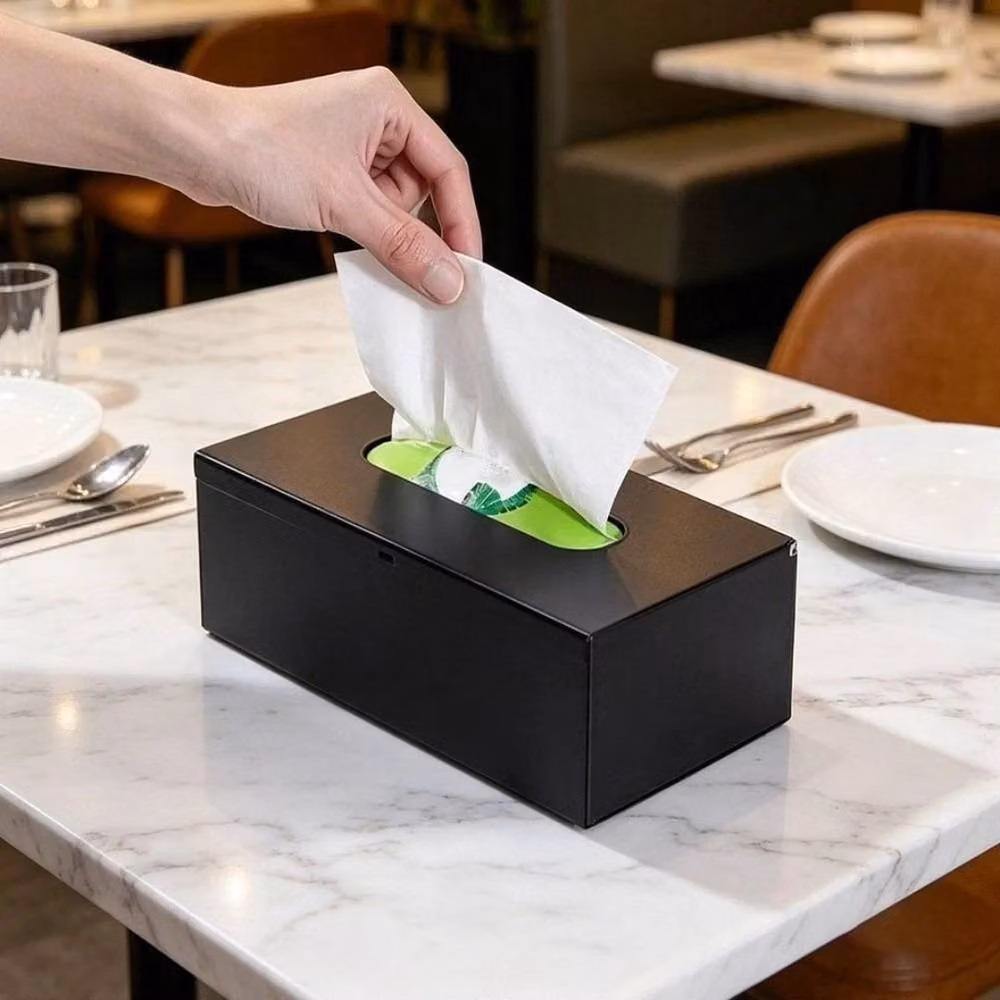 EONLION Black Metal Dual-purpose Wall or Desktop Tissue Box – 5