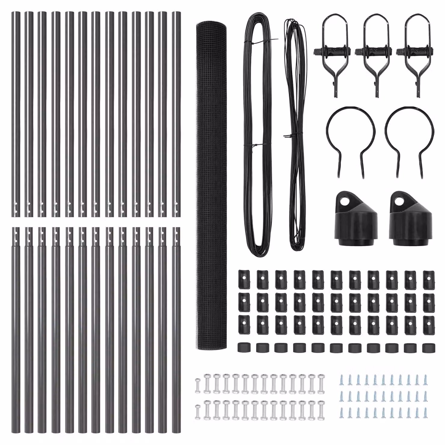 Berkfield Home Grey Galvanised Steel Welded Wire Fence with 13 Round Posts, W: 25 m, H: 1.5 m – 4