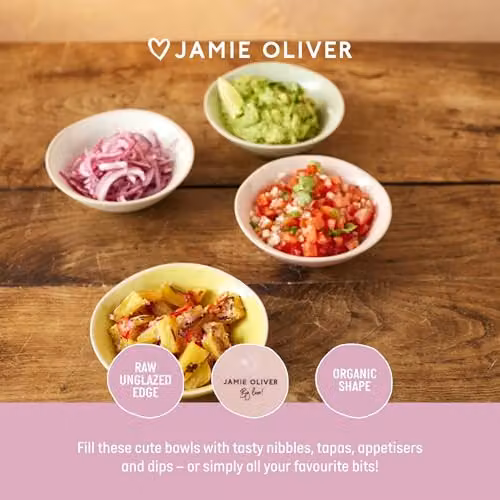 Jamie Oliver Big Love Little Bowls, Set of 4, Multicolour Stoneware Nibble Bowls, Diameter: 13.5 cm – 2