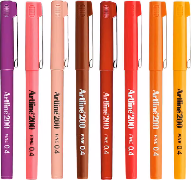 Artline 200 Fineliner Writing Pens in Orange