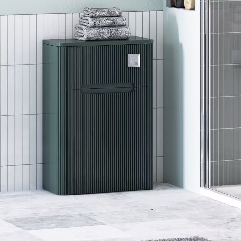 Avenza Wall Mounted Moss Green WC Toilet Unit, Depth: 55 cm