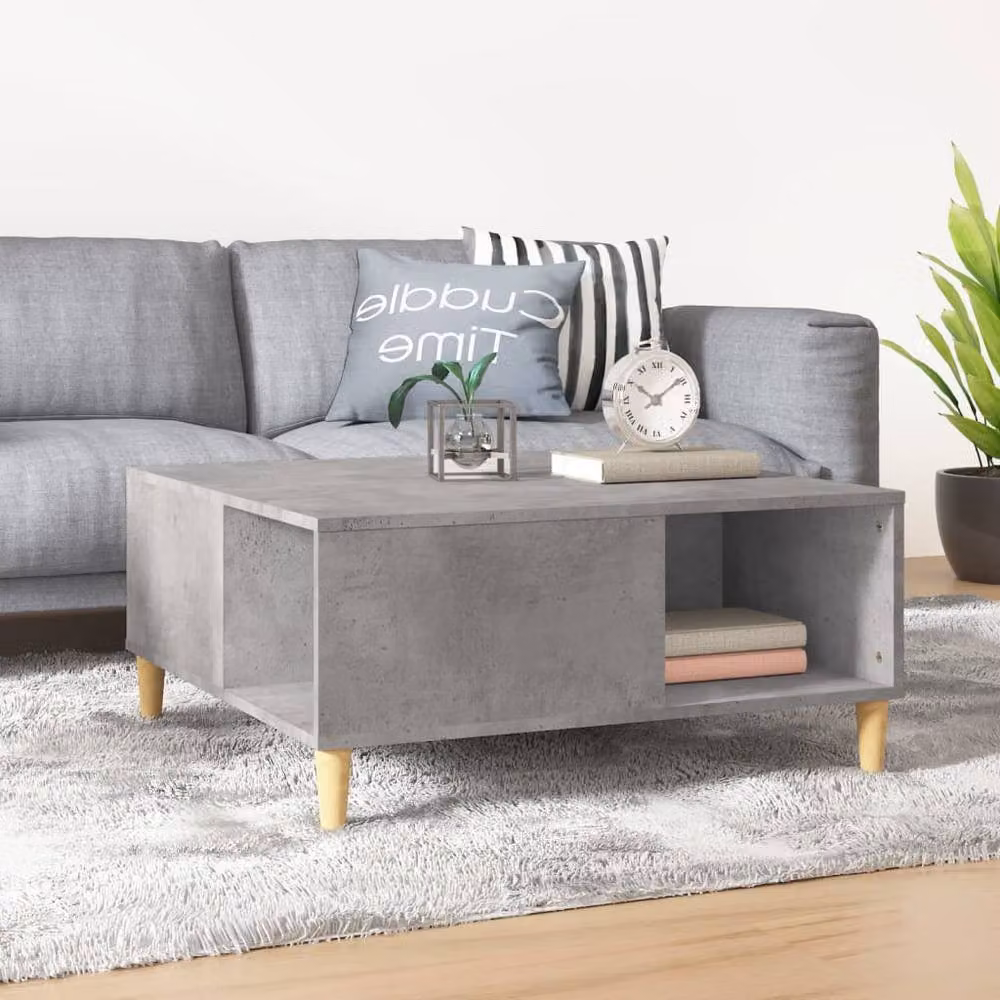 Berkfield Home Concrete Grey Square Coffee Table, W/D/H: 80 x 80 x 36.5 cm – 2