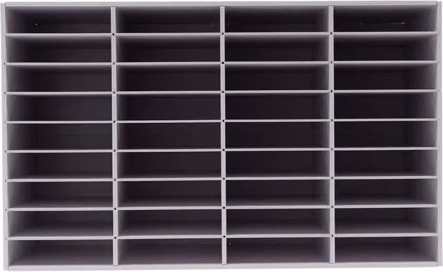 Ventryn 36 Slot Literature File Organizer and Office Mailbox Storage Rack in White – 1
