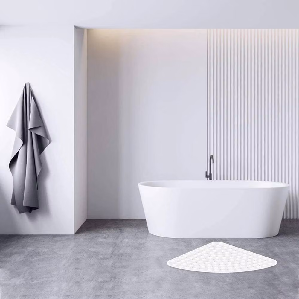 SPETLEK Non Slip Rubber Sector Corner Shower Mat in White – 2