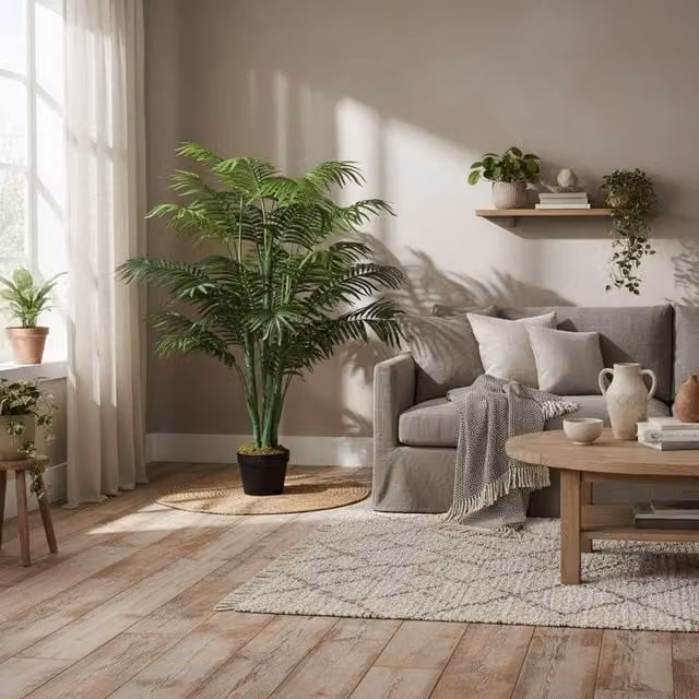 Wyld Haus Vavi Artificial Green Palm Tree, Height: 125 cm