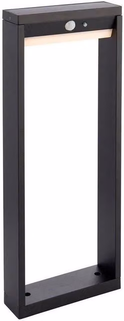 Netlighting Dannah Modern Solar Powered LED Box Shaped Bollard Lamp in Textured Black with PIR Motion and Day/Night Sensors, Warm White, IP44