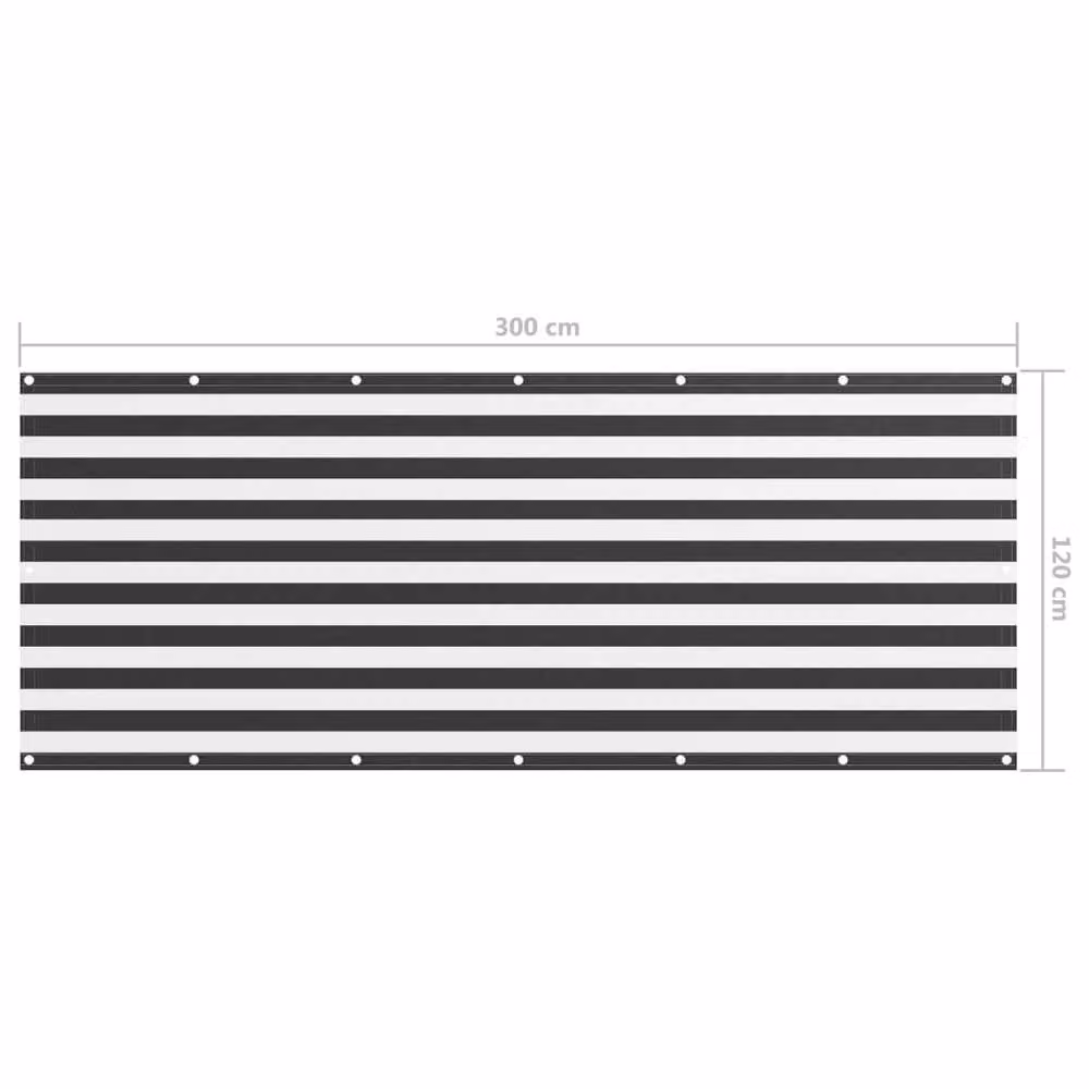 Berkfield Home Modern Balcony Screen in Anthracite and White, W: 120 cm, H: 300 cm, Oxford Fabric – 3