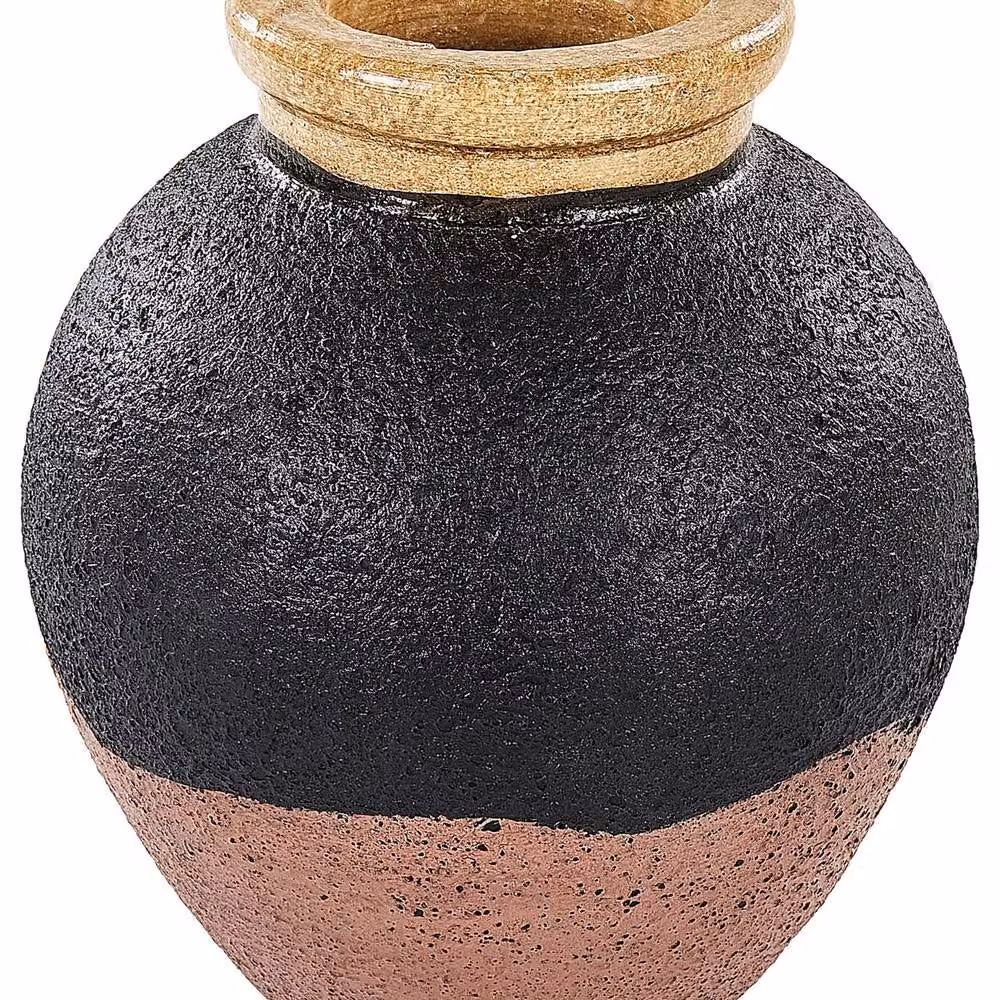 Wyld and Coco Handmade Ceramic Terracotta Vase in Black and Pink, Height: 31 cm – 2
