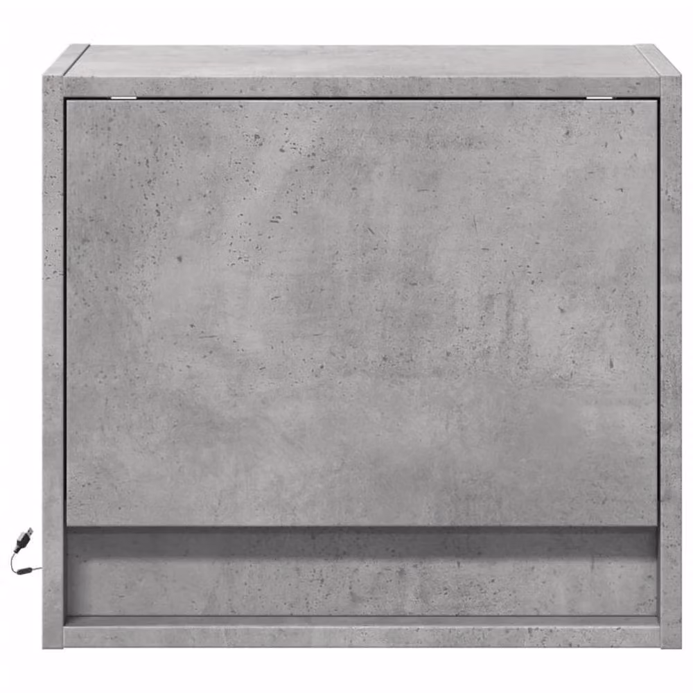 Berkfield Home Set of 2 Wall-mounted Bedside Cabinets with Integrated LED Lights in Grey – 2