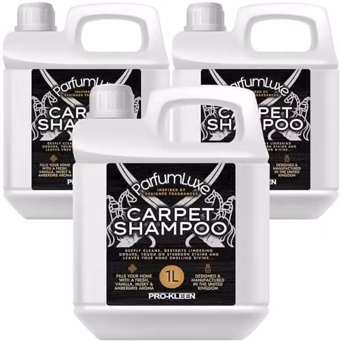 Pro-Kleen Parfum Luxe Carpet Shampoo, 3 x 1 l, Vanilla, Musky and Ambergris Fragrance