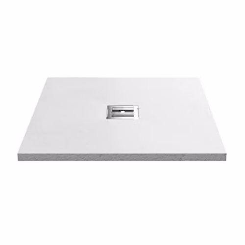 nuie NLT61006 Modern Slimline Square Shower Tray, White, W x W: 80 x 80 cm