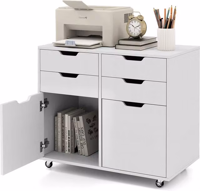 Costway 4 Drawer Dresser Chest in White