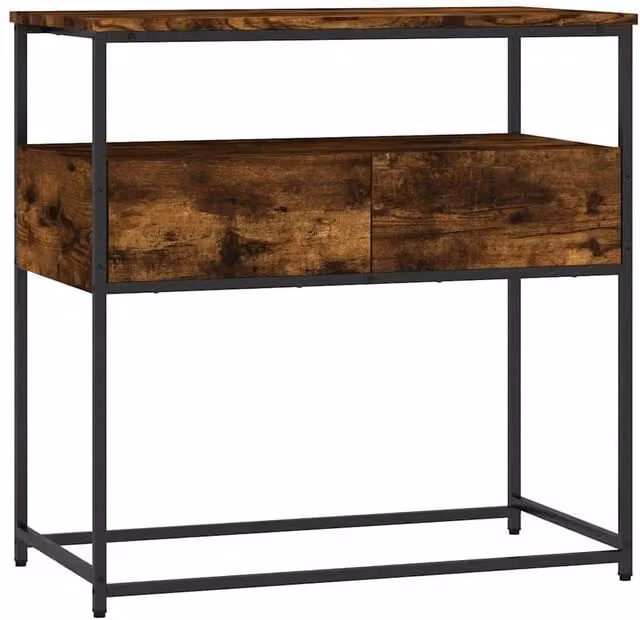 Berkfield Home Smoked Oak Console Table in Brown, W/D/H: 75 x 40 x 75 cm – 1