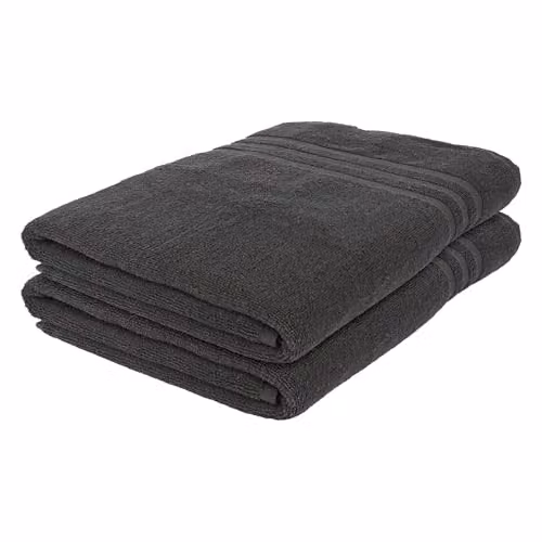 Nicola Spring Cotton Bath Sheets, Pack of 2, Anthracite Grey, W: 160 cm, H: 90 cm
