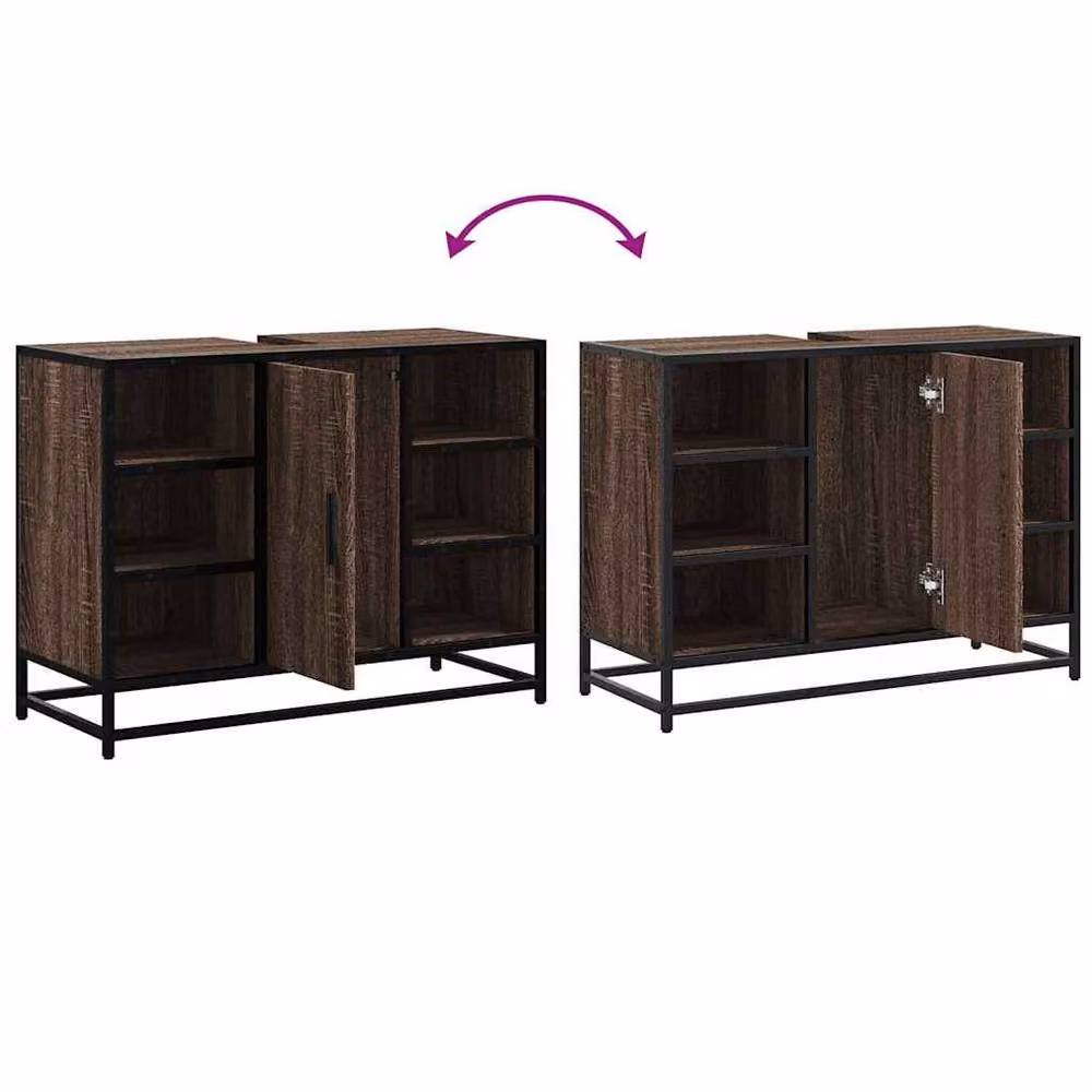 Berkfield Home Brown Oak Bathroom Sink Cabinet W/D/H: 80 x 33 x 60 cm – 6