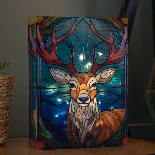 Samuel Alexander Multicolour Glass Animal Christmas Tabletop Decoration, Height: 28 cm
