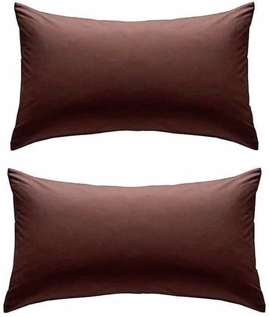 NewEdgeBlinds Plain Percale Pillowcase Pair in Brown