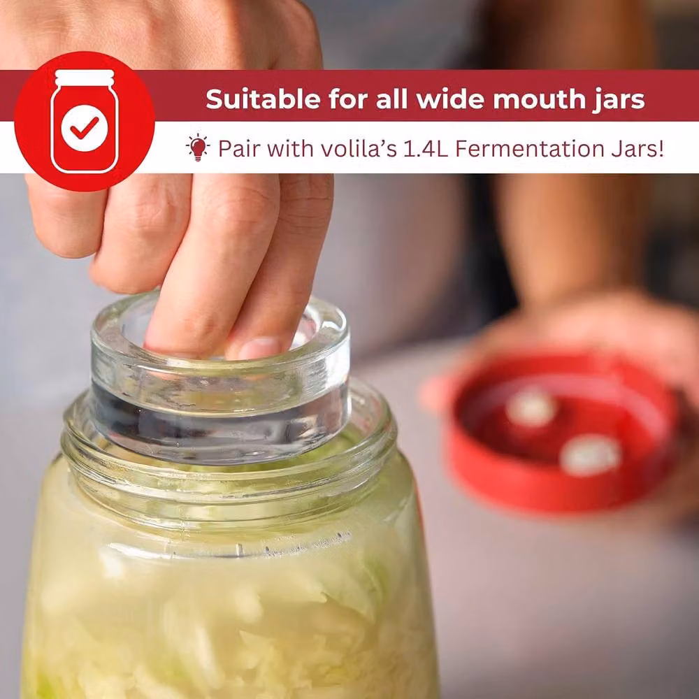 Volila 4 Pack Clear Glass Fermenting Weights with 7cm Wide Mouth – 3