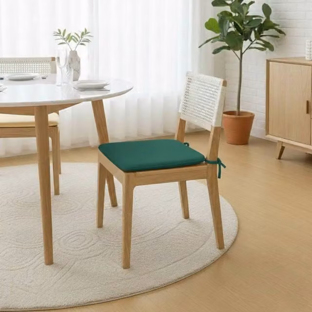 Snug City Pack of 2 Green Foam Seat Pads with Ties for Dining and Kitchen Chairs – 1