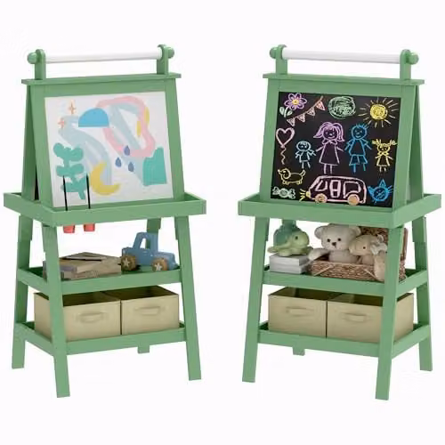 AIYAPLAY Art Easel with Paper Roll for Kids, Green
