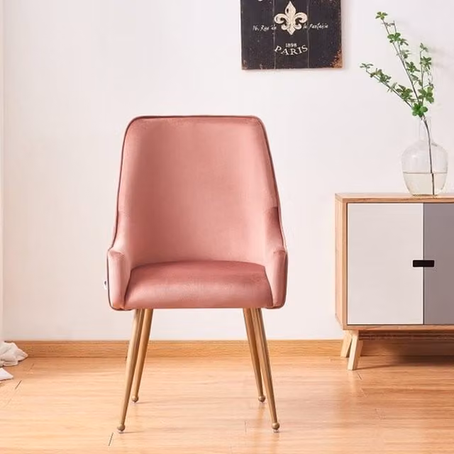 Life Interiors Soho LUX Velvet Dining Chair with Armrests in Pink and Black