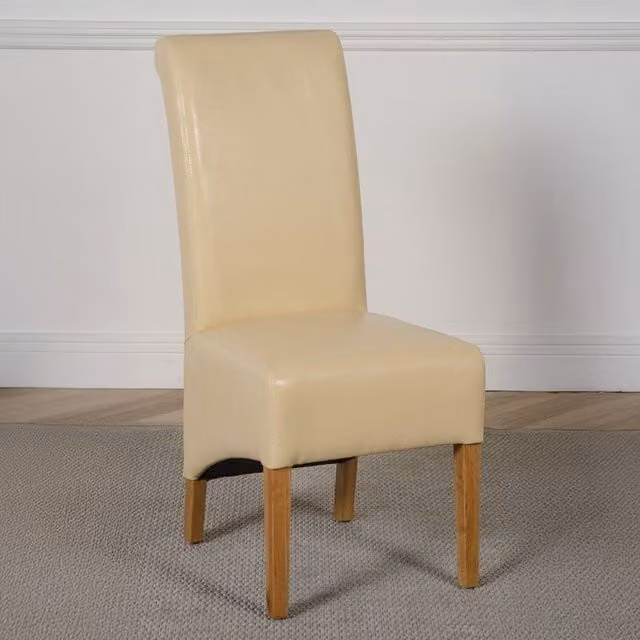 Thats Furniture Montana Leather Dining Chairs in Ivory