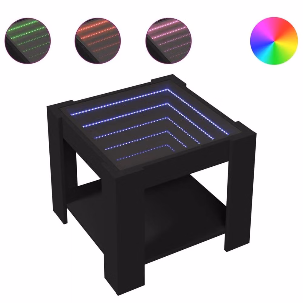 Berkfield Home Decorative LED Coffee Table in Black, W/D/H: 53 x 53 x 45 cm – 1