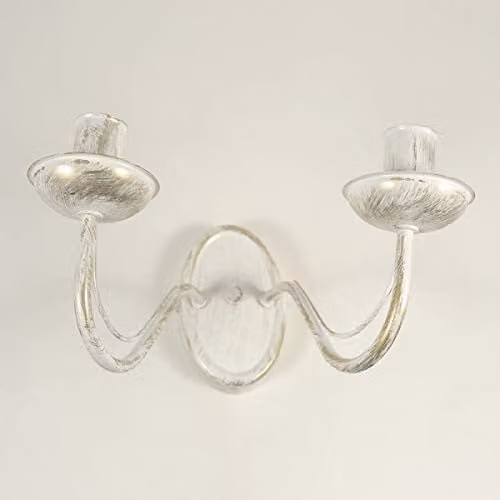 Helam Malbo Modern Candle Wall Lamp in White and Gold