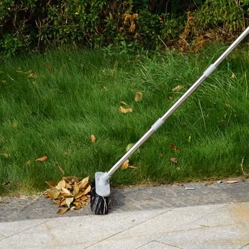 Gr8 Garden Heavy Duty Stainless Steel Broom with Hard Bristles and Long Handle in Silver – 2