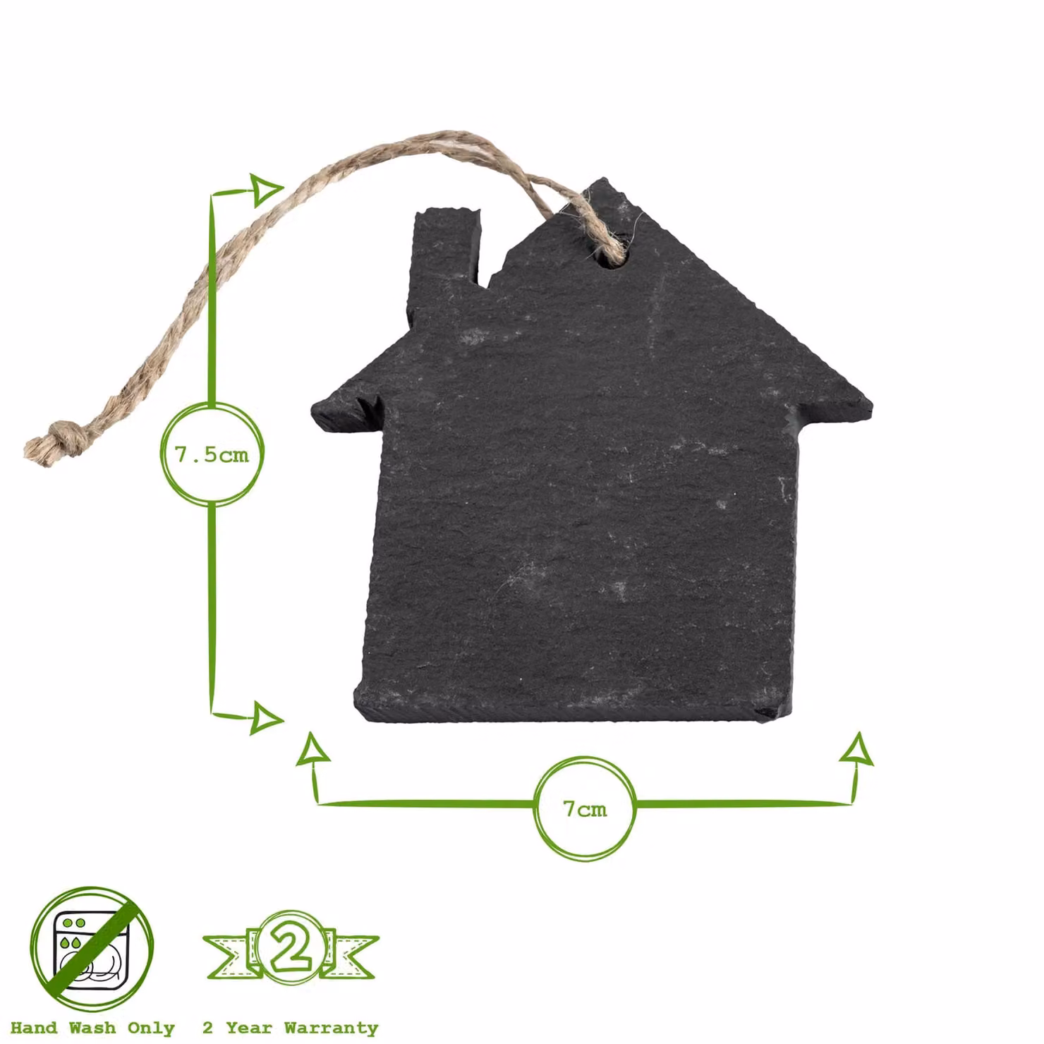 Nicola Spring Grey Slate House Christmas Tree Hanging Decoration, W/H: 7 x 7.5 cm – 3