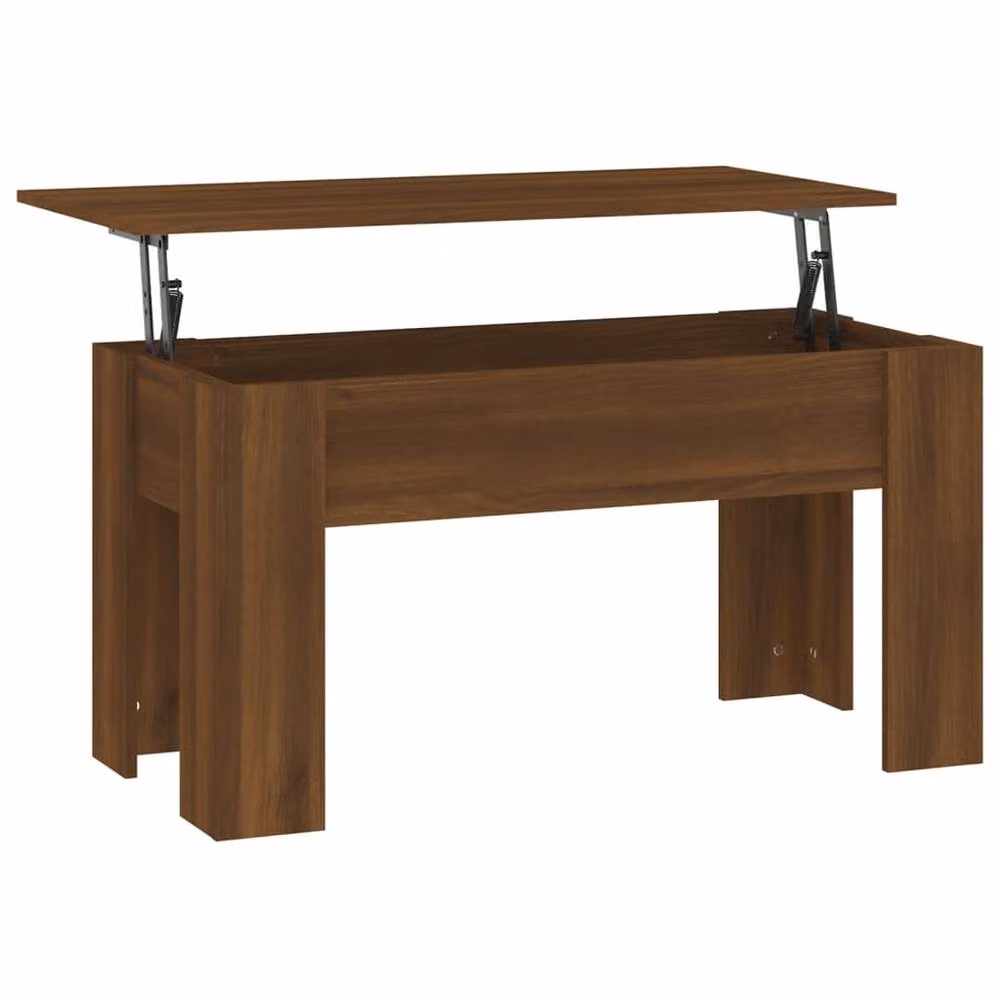 Berkfield Home Modern Brown Oak Coffee Table with Lift Mechanism, W: 101 cm, D: 49 cm, H: 52 cm – 2